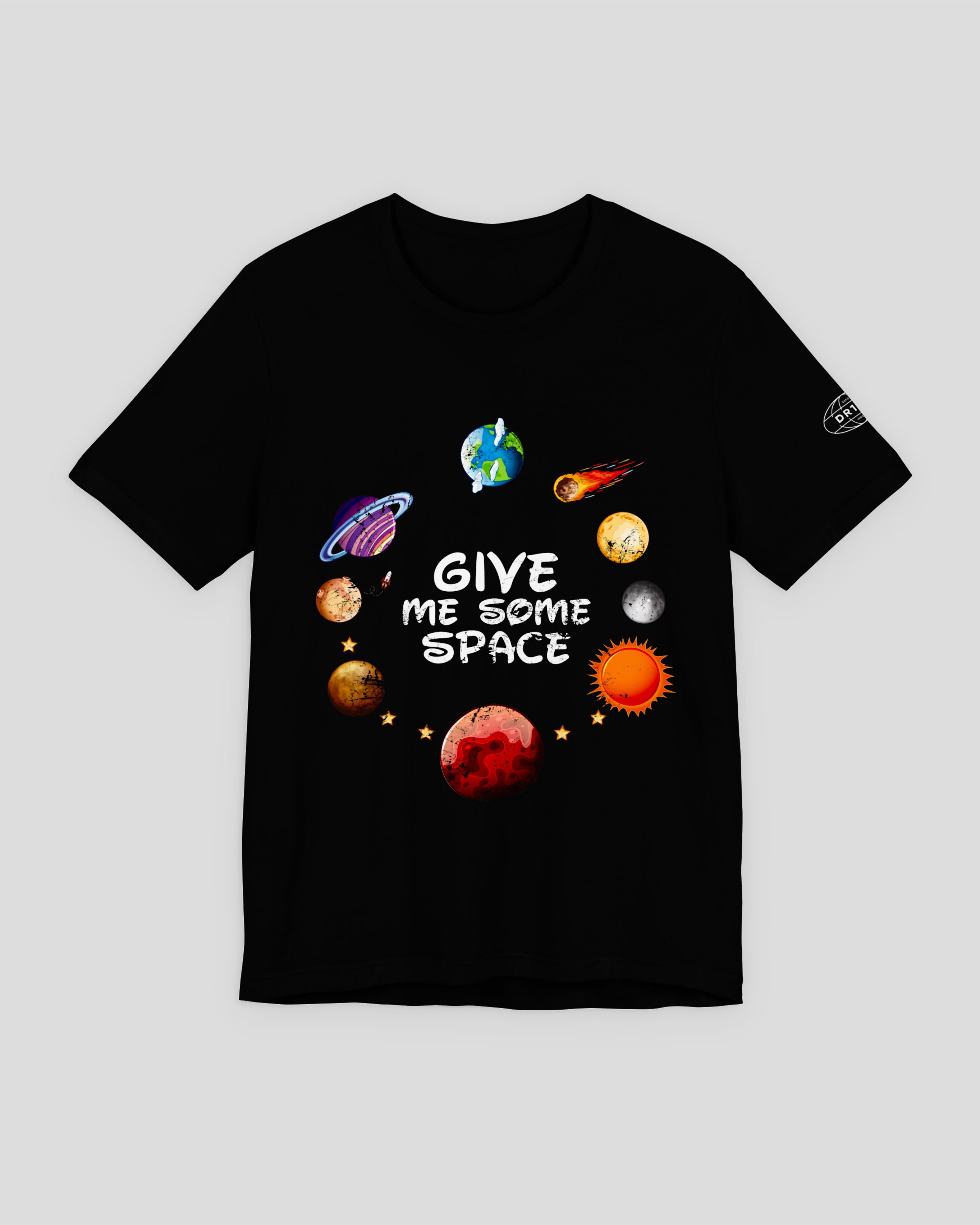 Solar System Circle Tee — Watercolor Planets Graphic T-Shirt