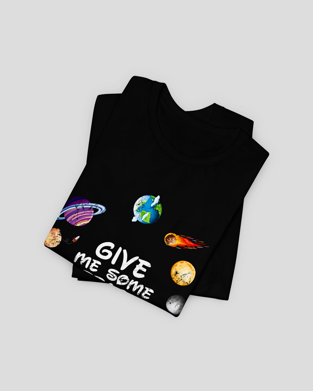 Solar System Circle Tee — Watercolor Planets Graphic T-Shirt